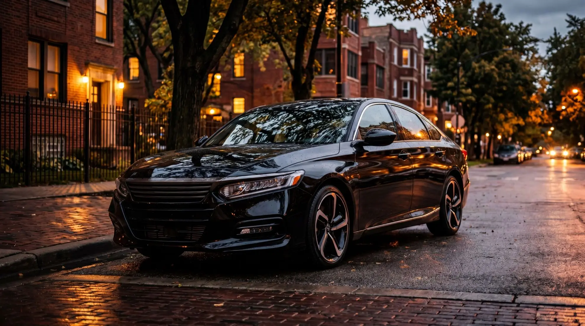 Clean vehicle on a Chicago street after hand washing at Great Gatsby Auto Spa